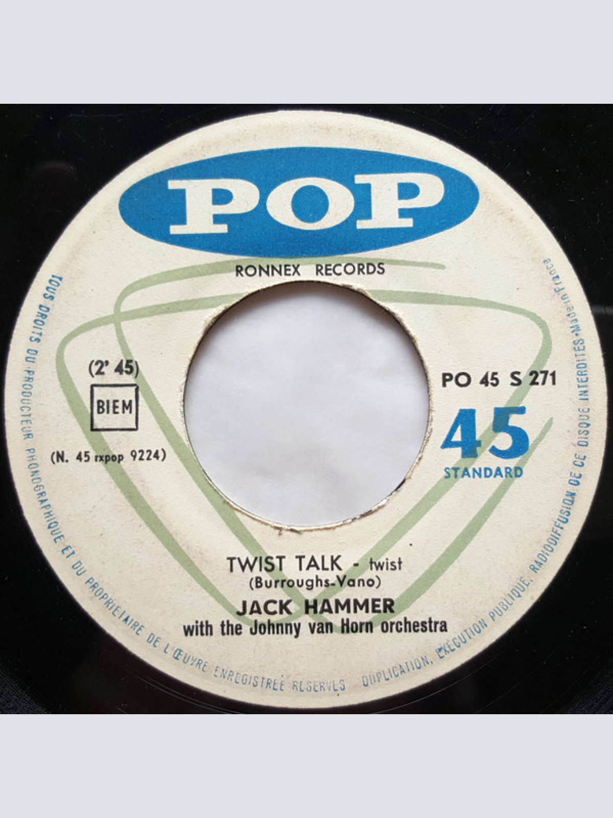 Vinyl / Jack Hammer - Twist Talk / Boogie Woogie Twist
