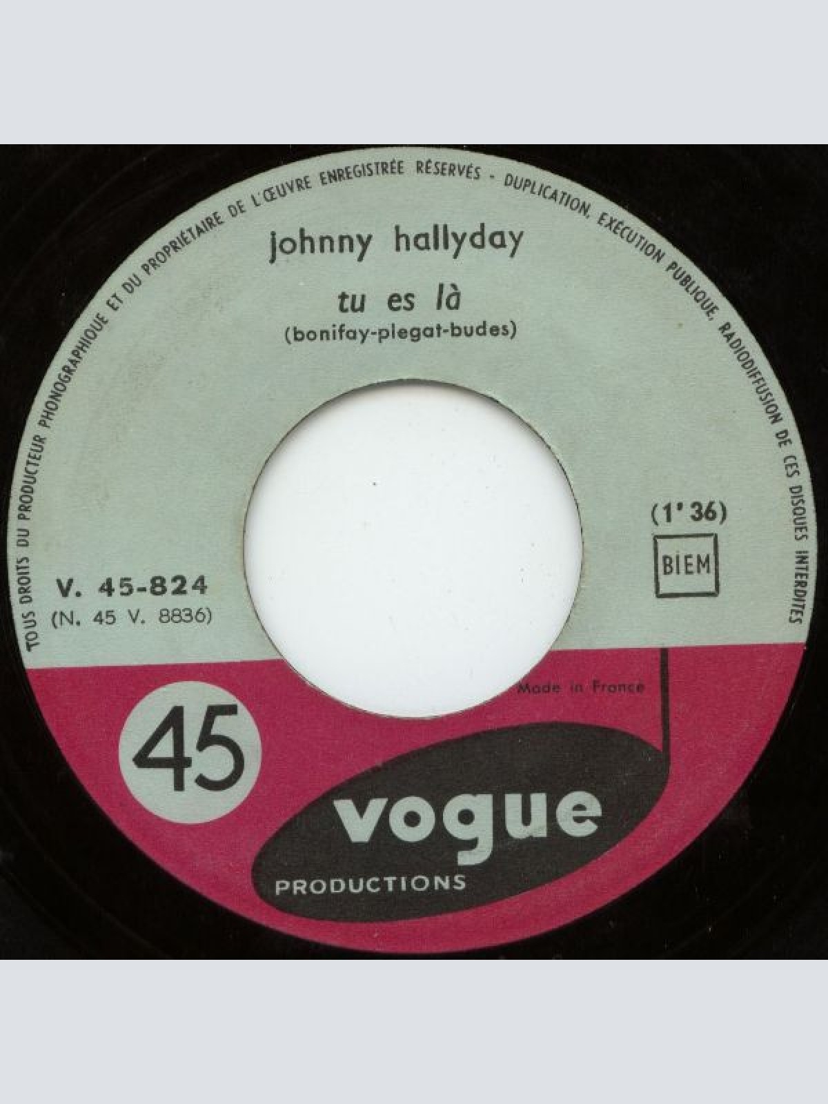 Vinyl / Johnny Hallyday - 24.000 Baisers / Tu Es Là