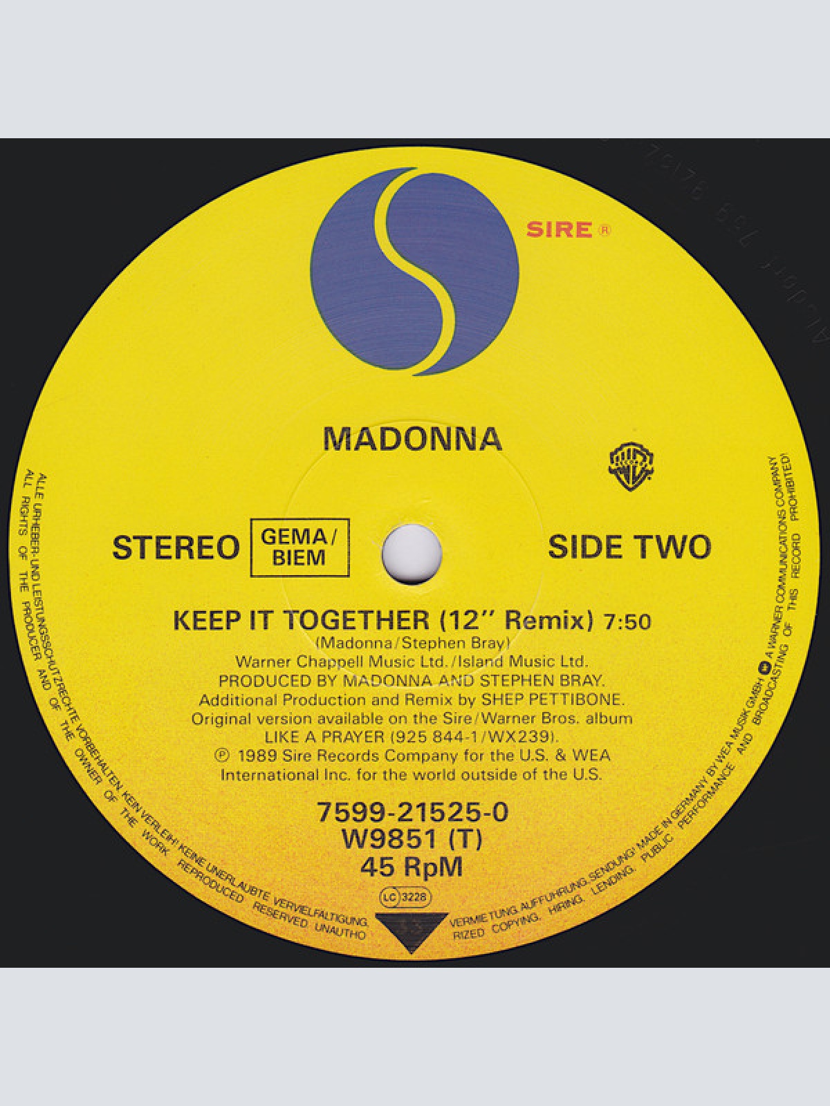 Vinyl / Madonna - Vogue (12" Version)