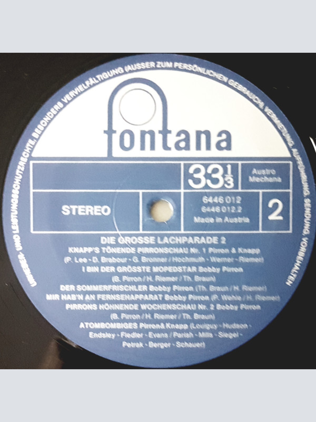 Vinyl / Pirron Und Knapp - Die Große Lachparade 2