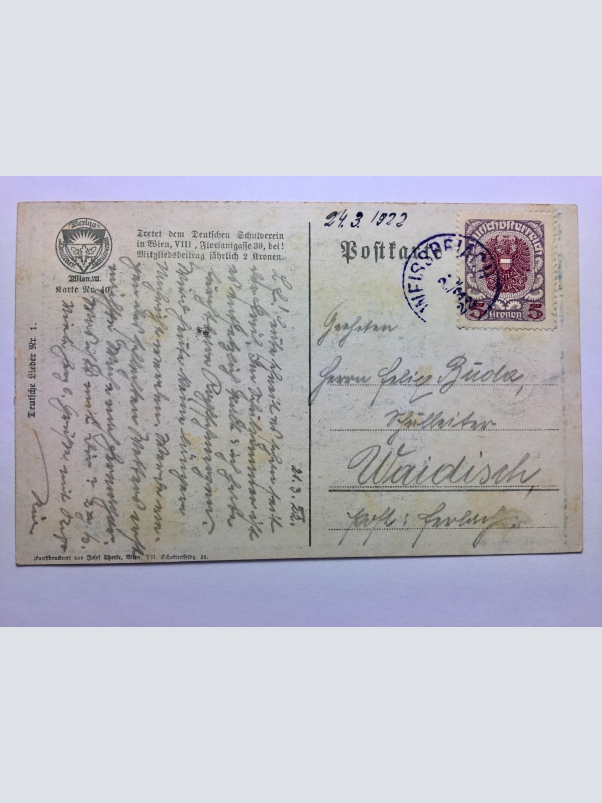 Deutscher Schulverein - Feinsliebchen - Frau mit Kleid / Künstlerkarte 30138 TH