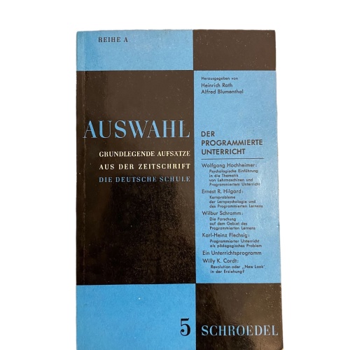 3186 Hochheimer AUSWAHL 5. REIHE A. DER PROGRAMMIERTE UNTERRICHT