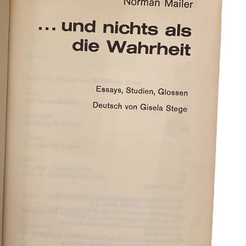 1108 Norman Mailer ...UND NICHTS ALS DIE WAHRHEIT Essays, Studien, Glossen HC