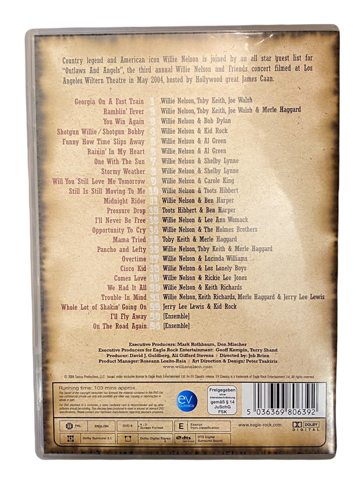 1489 Taurus Productions WILLIE NELSON & FRIENDS - OUTLAWS ANGELS HC