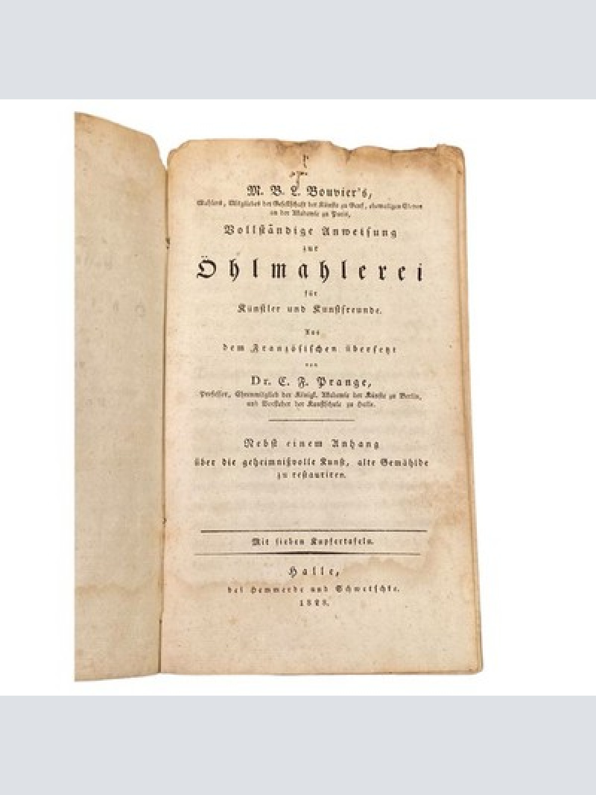 4231 Bouvier VOLLSTÄNDIGE ANWEISUNG ZUR ÖHLMAHLEREI F KÜNSTLER UND KUNSTFREUNDE