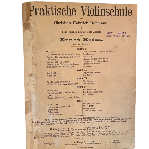 2210 Hohmann PRAKTISCHE VIOLINSCHULE NEUE GÄNZLICH UMGEARBEITETE AUSGABE