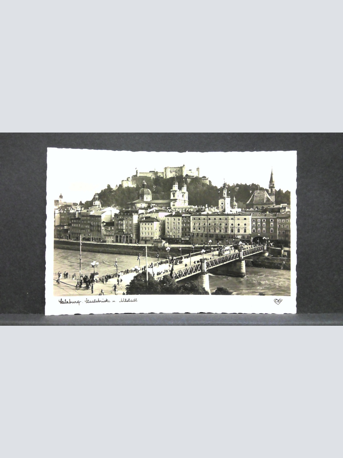 Salzburg Staatsbrücke mit Altstadt und Festung JW165814