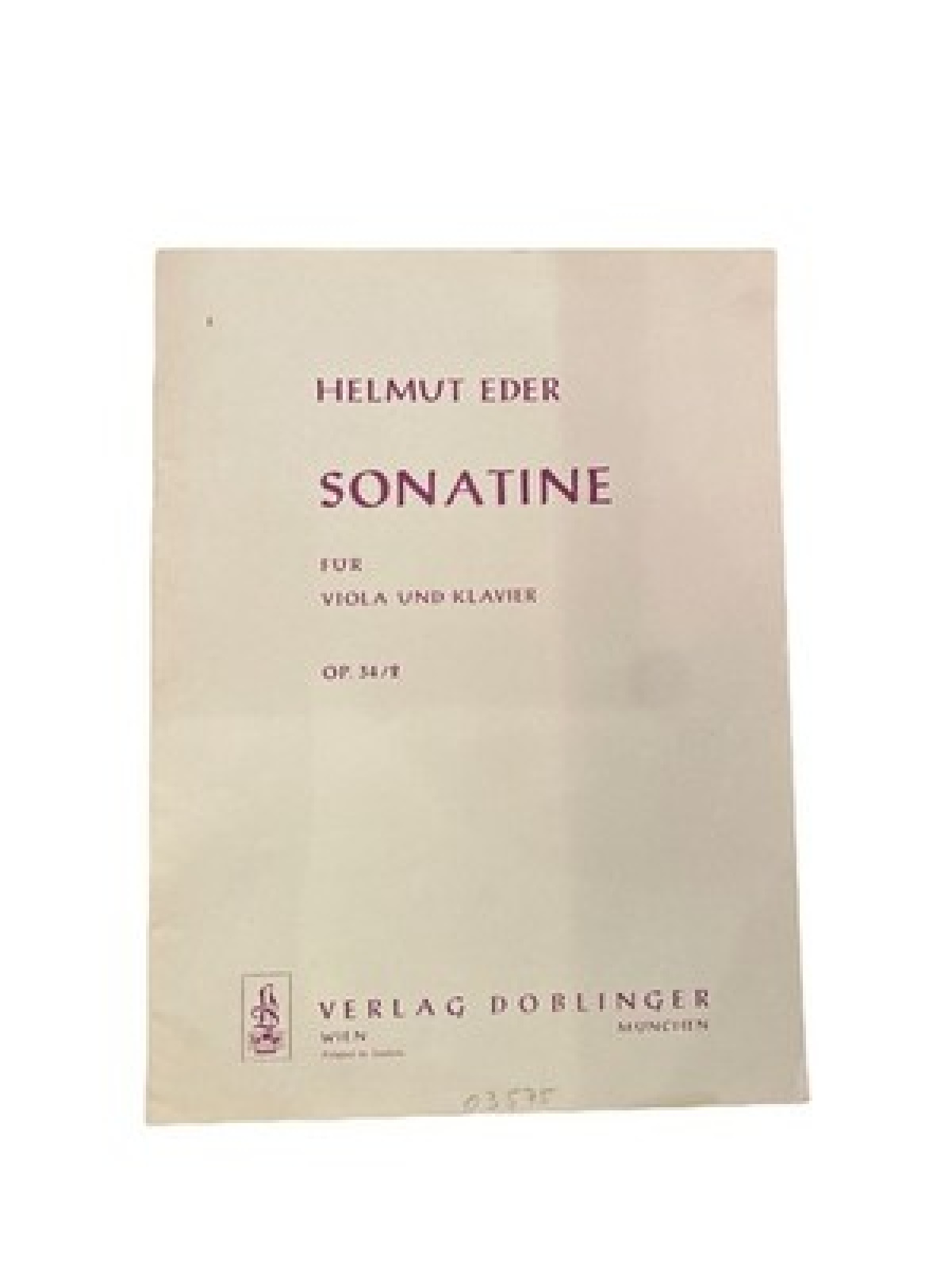 1932 Helmut Eder SONATINE für Viola und Klavier OP. 34/2