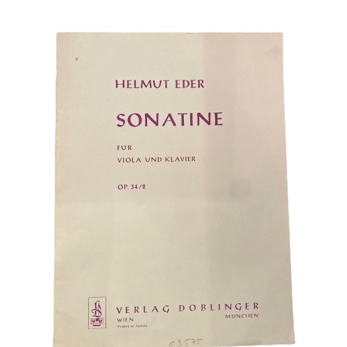 1932 Helmut Eder SONATINE für Viola und Klavier OP. 34/2