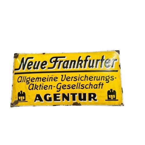 Original Schild Neue Frankfurter Versicherungs Agentur  66x33