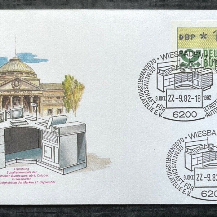 Brief Wiesbaden Deutsche Bundespost Schalterterminal ca.16,4x9,2cm 410318 PR
