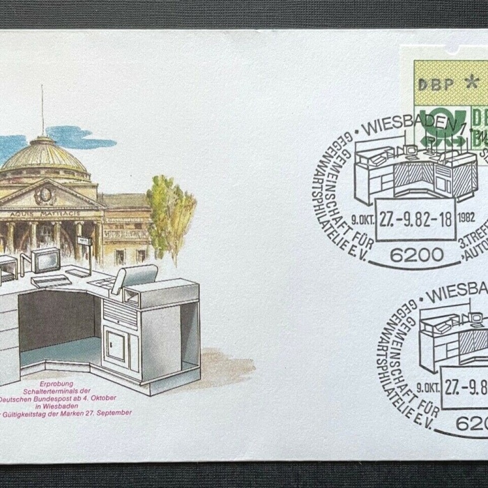 Brief Wiesbaden Deutsche Bundespost Schalterterminal ca.16,4x9,2cm 410077 PR
