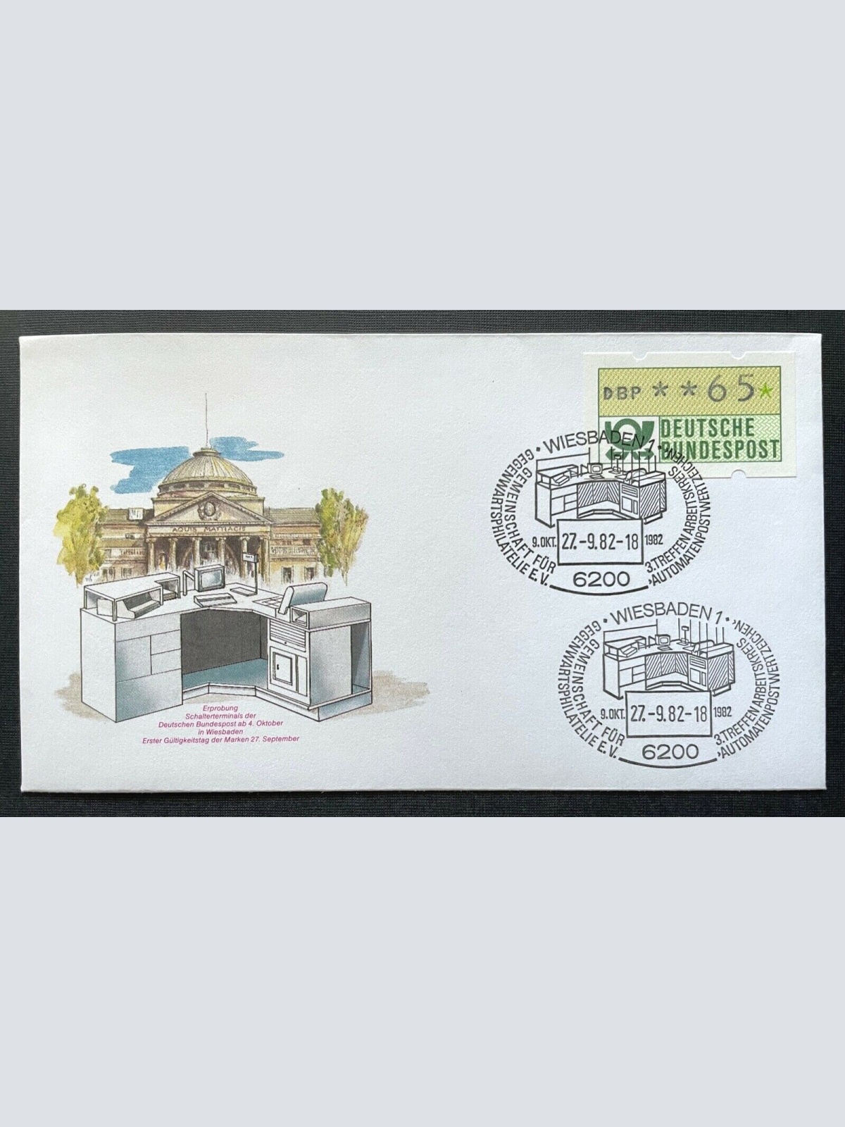 Brief Wiesbaden Deutsche Bundespost Schalterterminal ca.16,4x9,3cm 410076 PR