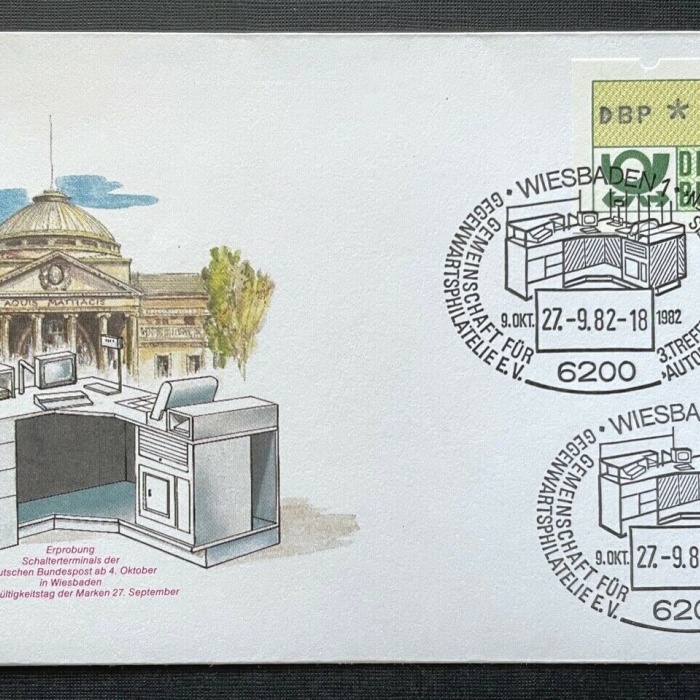 Brief Wiesbaden Deutsche Bundespost Schalterterminal ca.16,4x9,3cm 410076 PR