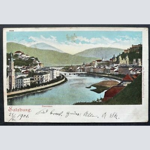 Salzburg Panorama Stadt Salzach Fluss Kirche Festung Burg Österreich 410846 TH