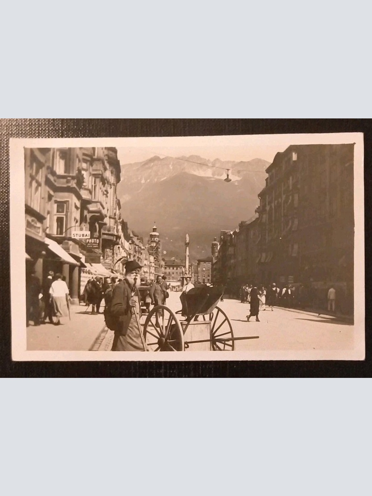 Innsbruck Mit Nordkette Kutsche Menschen Gr