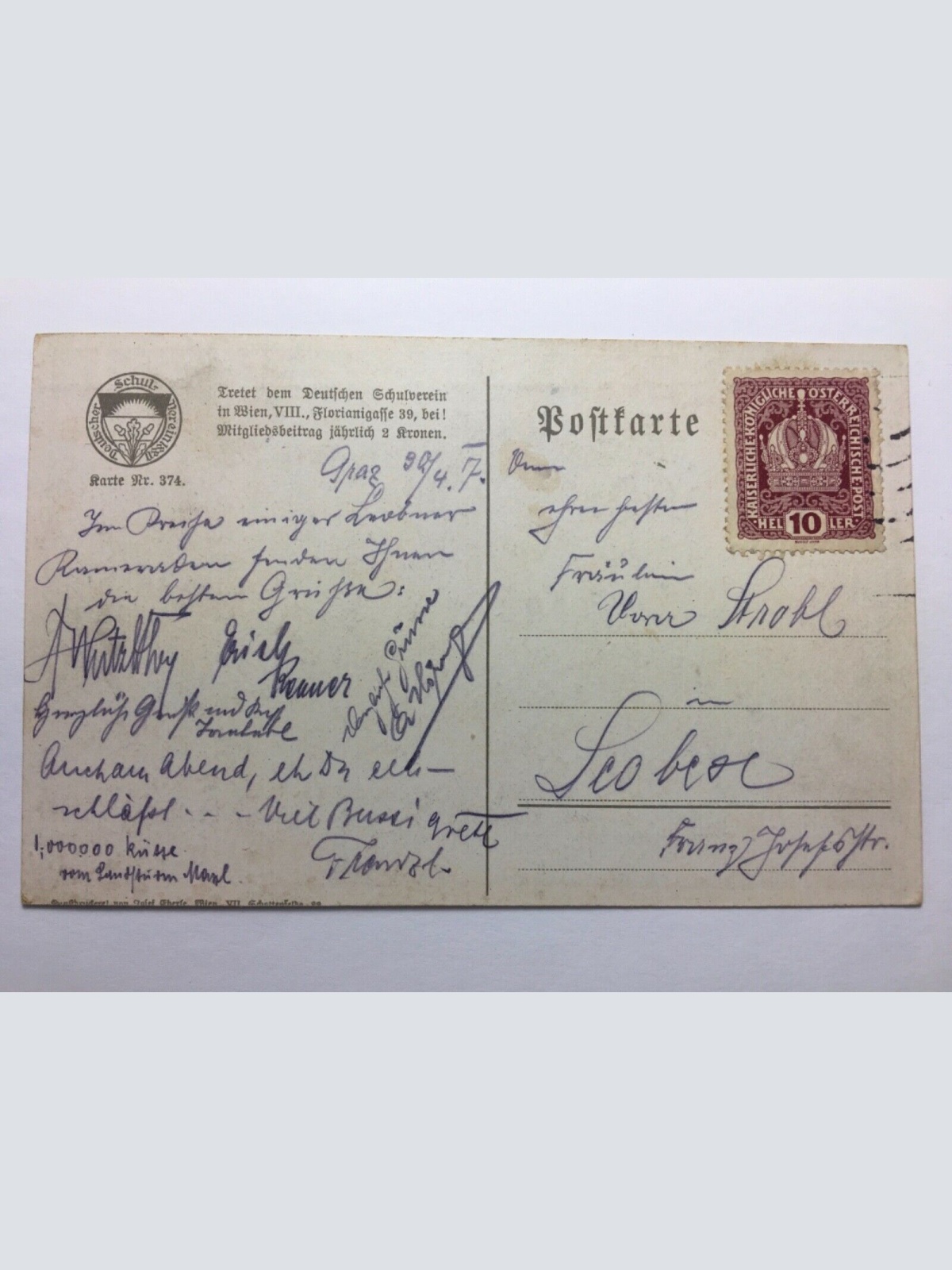 Deutscher Schulverein - Paar blickt sich an / Künstlerkarte 30139 TH