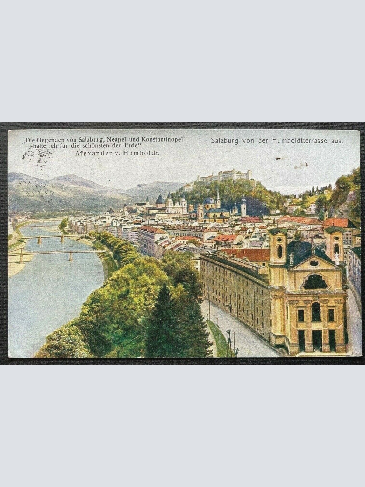 Salzburg  v.d. Humboldtterasse Salzach Festung Burg Kirche Österreich 410861 TH