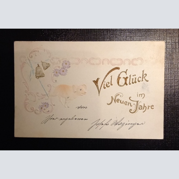 Prägekarte Viel Glück Im Neuen Jahr Schwein 650466 Ga E