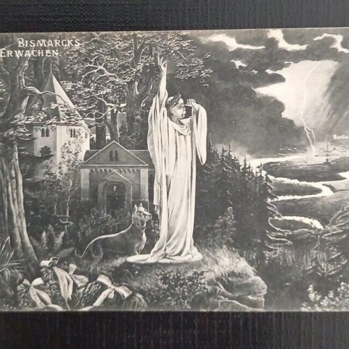 Ansichtskarte Bismarcks Erwachen Mit Hund 0121 Ga E