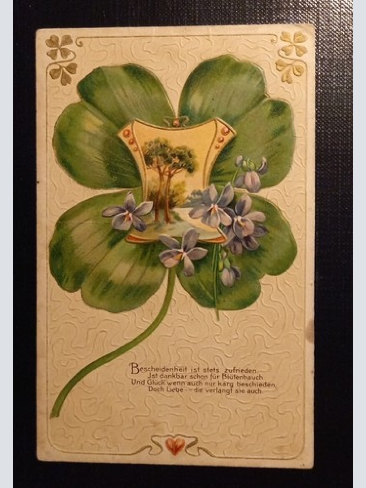 Prägekarte Kleeblatt 650453 Ga E