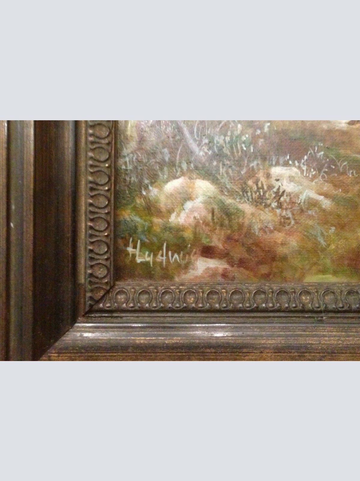 Hans Ludwig " Holzarbeiter " Ölmalerei Pferdekutsche Pferde   11440