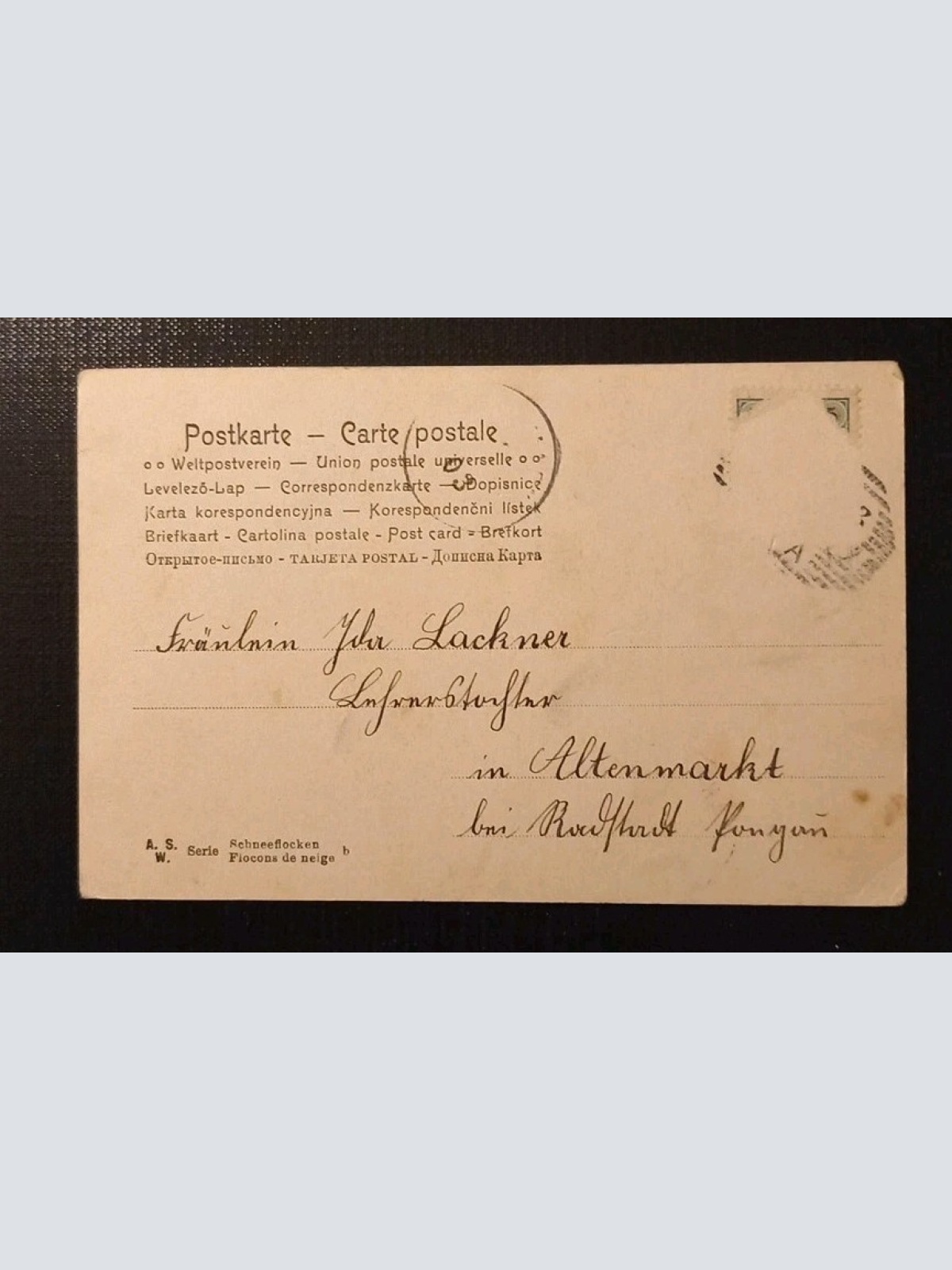 Frau Mit Hut Winter Schneeflocken Künstlerkarte  Gr E 410467