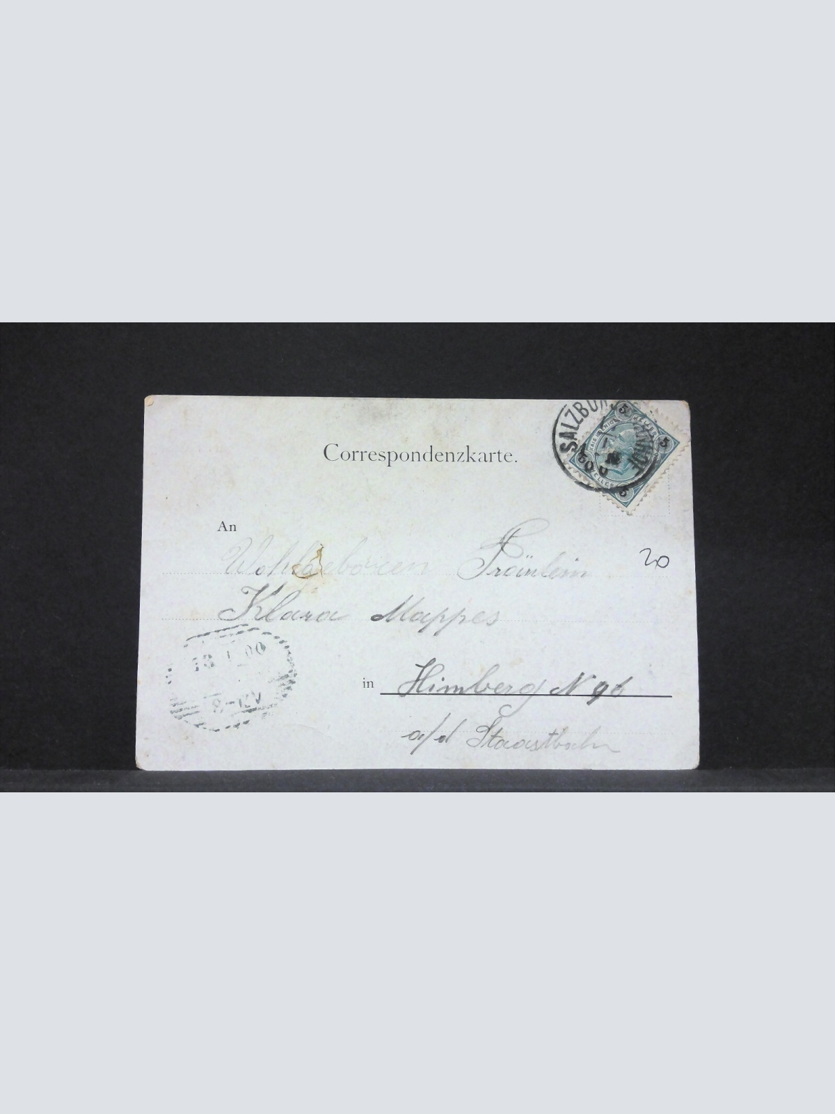 Salzburg vom Kapuzinerberg Winter Mond Schnee Zeichnung JW 6351