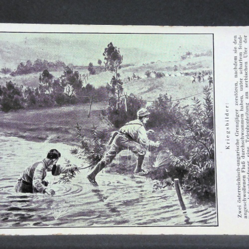 Kriegsbilder Grenzjäger Fluss Soldaten Österreichische Armee JW 165484