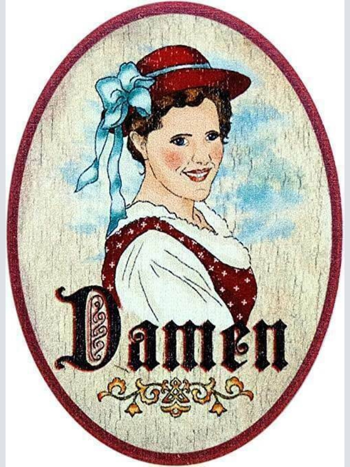 Nostalgie nostalgie retro damen tracht türschild antiker stil birkensperrholz