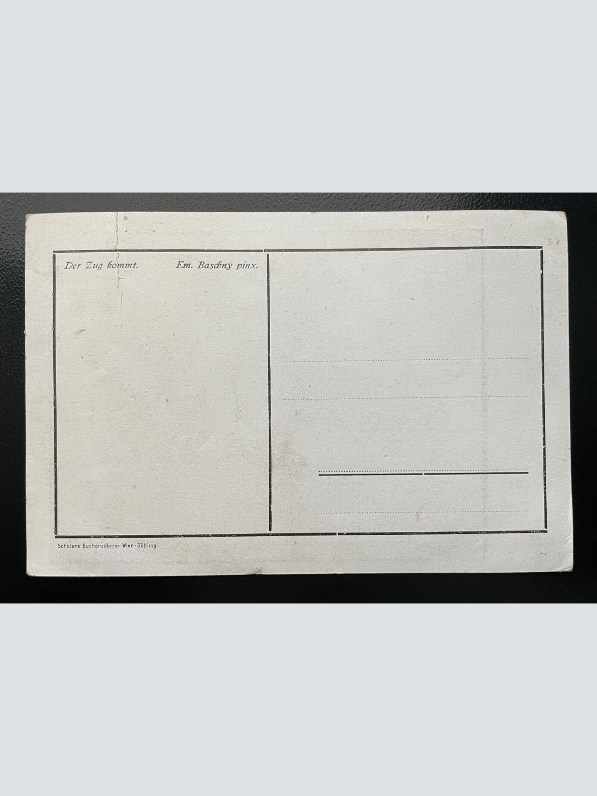Der Zug kommt Kind Junge Fenster Feld Em.Baschny Eisenbahn 402484 TH A