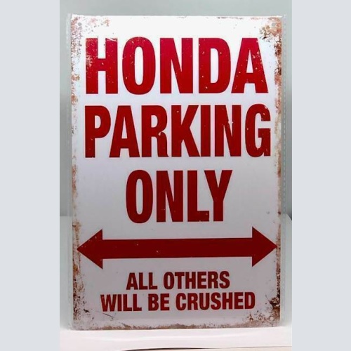 Nostalgie Nostalgie Retro Schild "Honda Parking only" 30x20 12024