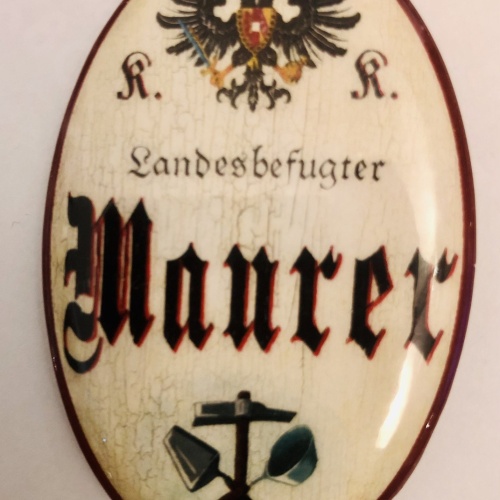 K&k nostalgie flaschenöffner magnetisch landesbefugter maurer  7x4,5cm