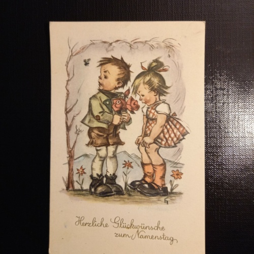 Namenstag - Mädchen und Bub - Glückwunschkarte 402277 gr