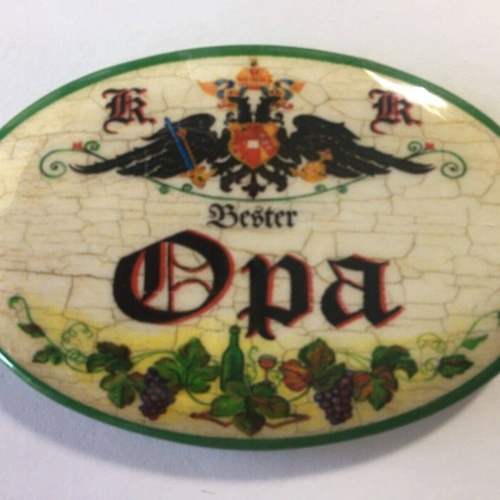 Nostalgie flaschenöffner magnet bester opa weinglas weintrauben