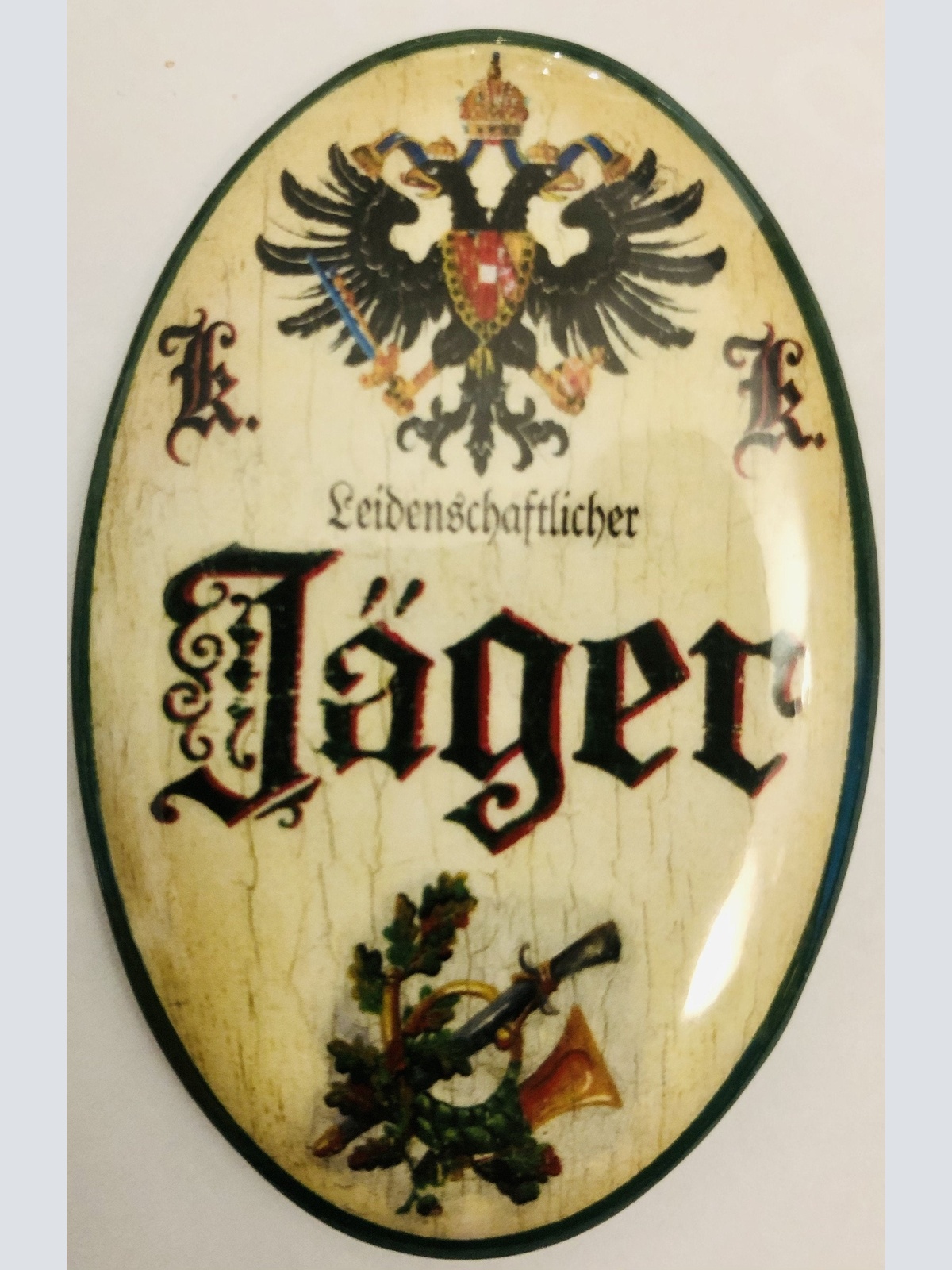 K&K Nostalgie Flaschenöffner magnetisch Leidenschaftlicher Jäger 7x4,5cm