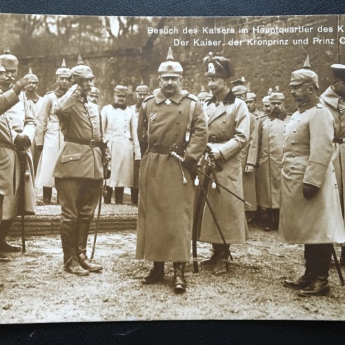 Besuch des Kaisers im HQ des Kronprinzen - Soldaten Militär Krieg 400606 TH SH1
