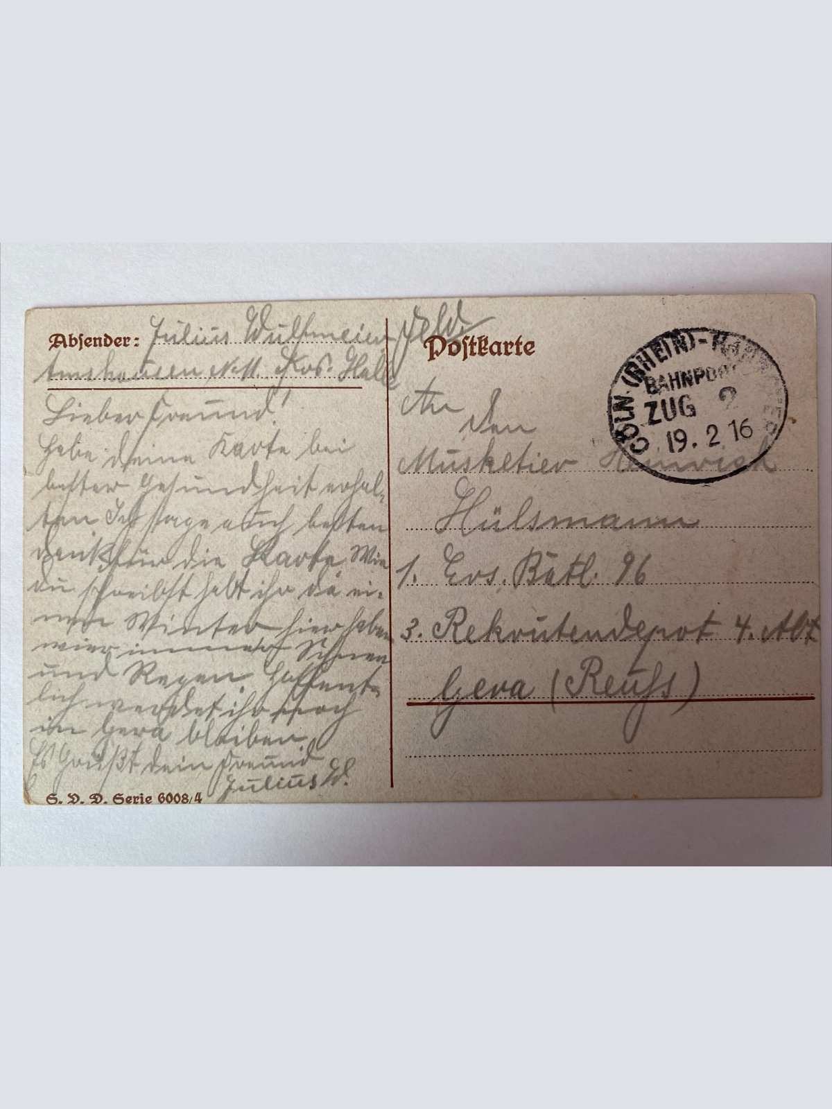 Postkarte "Liebe Worte",  Frau, Blumenvase, 410014 AH