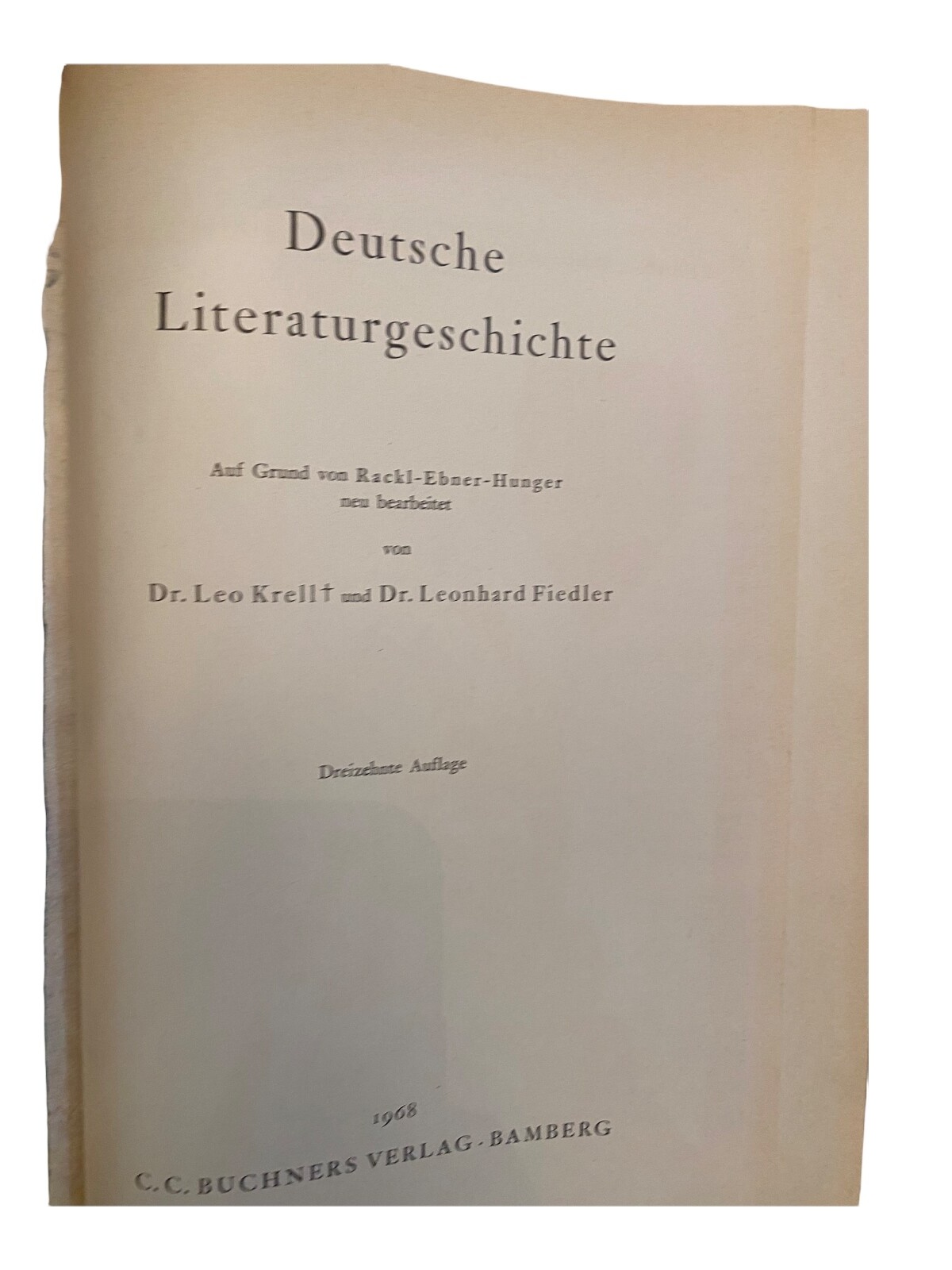631 Leo und Leonhard Dr. Krell und Dr. Fiedler DEUTSCHE LITERATUR GESCHICHTE