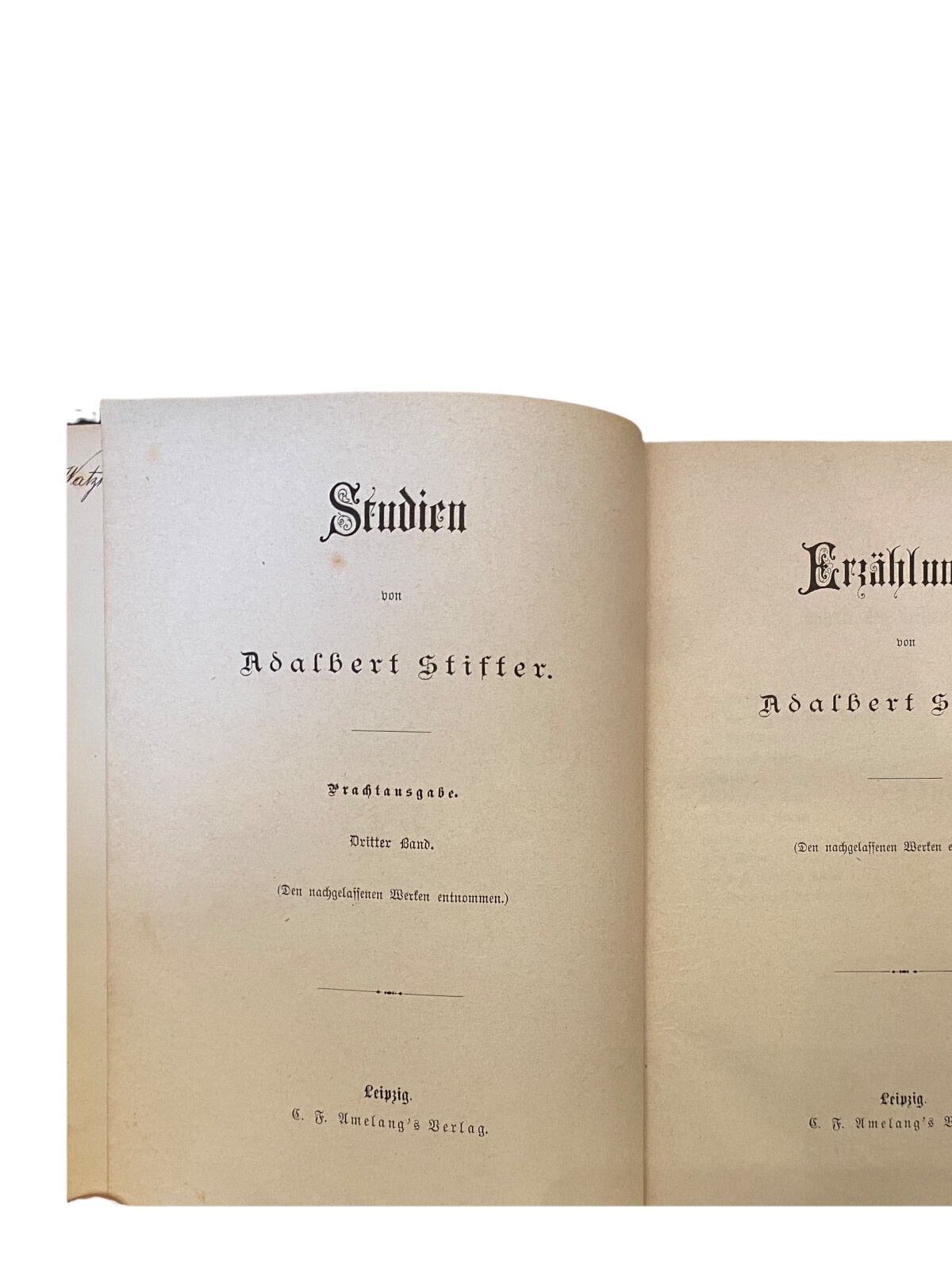 808 Adalbert Stifter STIFTER ERZÄHLUNGEN Dritter Band HC