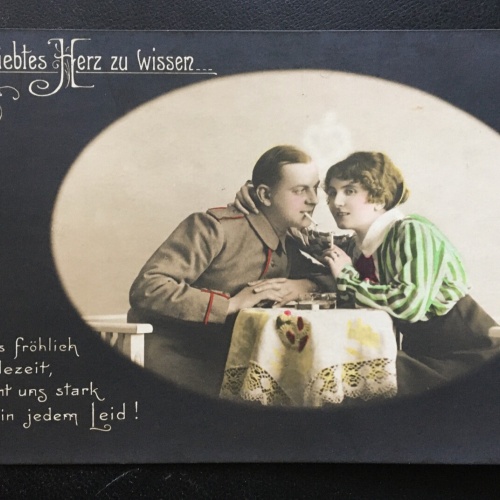 Ein geliebtes Herz zu wissen - Soldat mit Frau - Militär Krieg 400664 TH