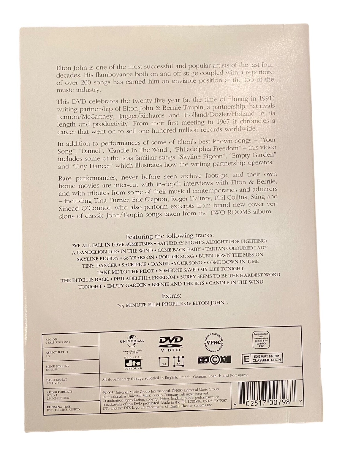 1500 Universal Music Group TWO ROOMS - THE SONGS OF ELTON JOHN & BERNIE TAUPIN