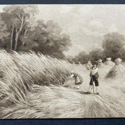 Getreide Feld Mann Frau Bauern Kleid Tracht Landschaft Wald Malerei 410781 TH