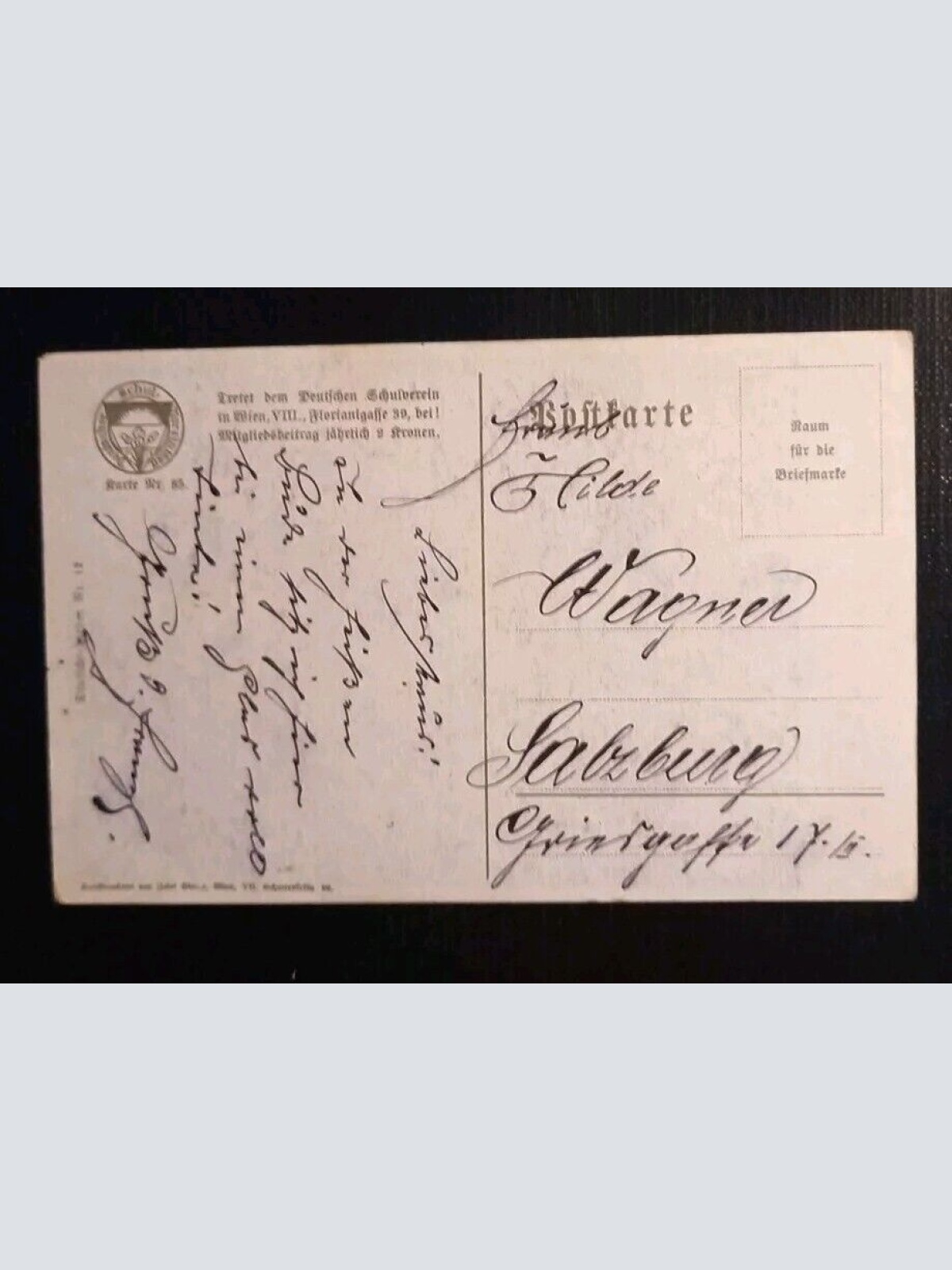 Deutscher Schulverein Wien Im Kühlen Keller 402187 gr I