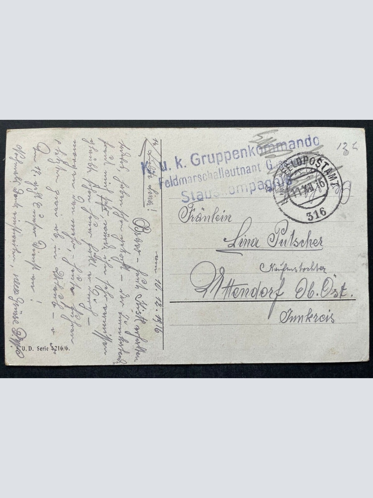 Gott schütze die Heimat! Gedicht Spruch Bauernhaus Gebäude Kutsche 400358 TH