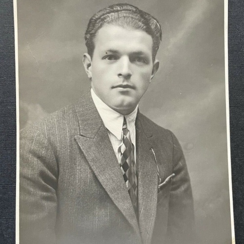 Porträt Mann Anzug Krawatte Zur Erinnerung 1925 A.Kreutz Braunau OÖ 400346 TH F