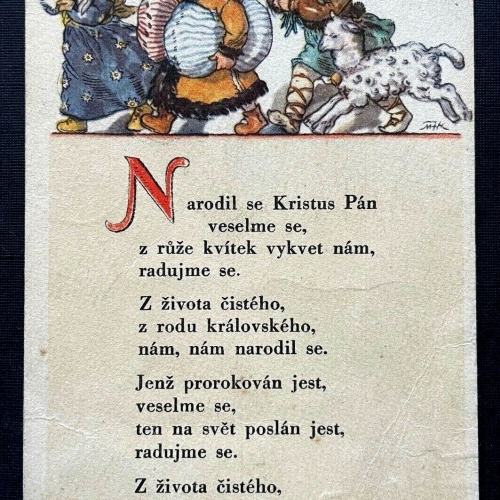 Narodil se Kristus Pán Christus Geburt Liedtext Kinder Hund Tschechien 410775 TH