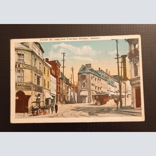 Corner St.John And Fabrique Streets Quebec Straßenbahn Und Pferd 118040 Ga E
