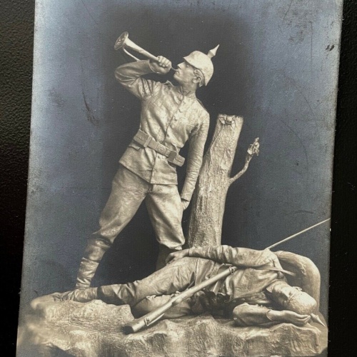 Statue Soldaten Unform Pickelhaube Gefallener Denkmal Militär Krieg 400597 TH