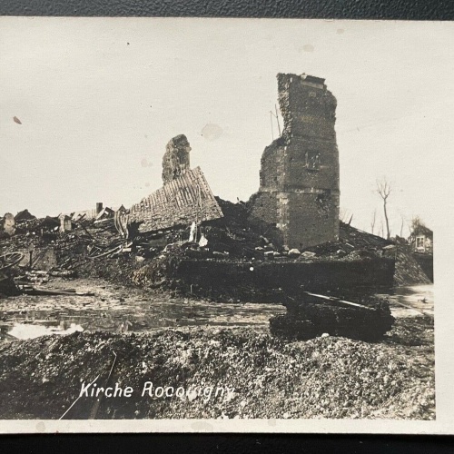 Kirche Rocquigny zerstörtes Gebäude Militär Krieg Ardennes Frankreich 400599 TH